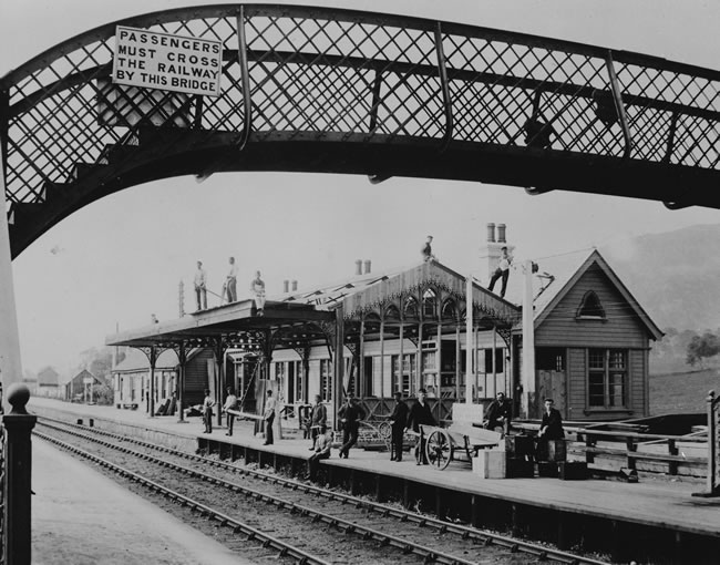 Photograph of Aviemore Station being rebuilt